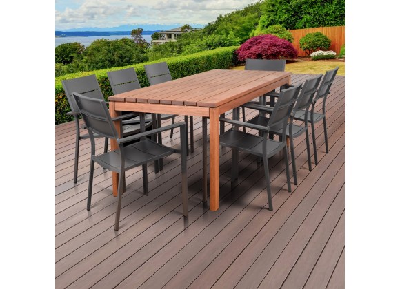 Amazonia Koningsdam 9 Piece Rectangular Patio Dining Set 