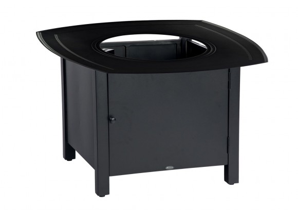 Woodard Solid Cast Aluminum 36'' Square Dining Height Fire Pit Table