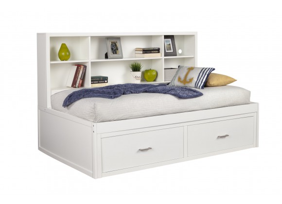 Alpine Furniture Royce Twin Bed, White - Lifestyle