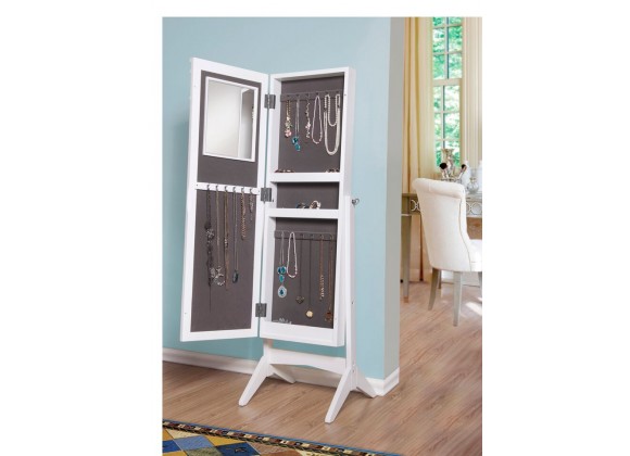 Ashley Jewelry Armoire Cheval Mirror  - Open