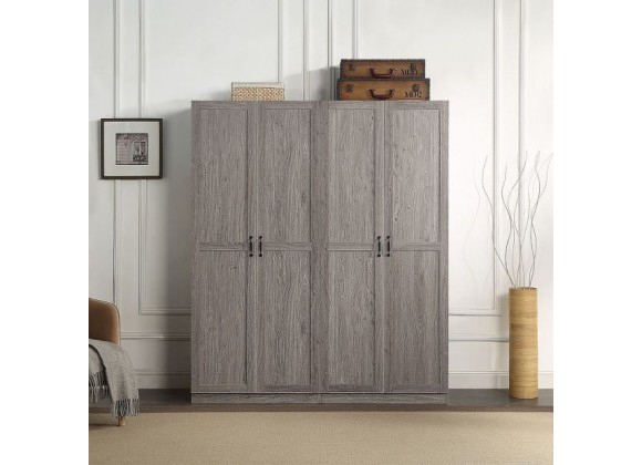 Manhattan Comfort Hopkins Modern Storage Closet 3.0 in Grey - Set of 2 Manhattan Comfort Hopkins Modern Storage Closet 3.0 in Grey - Set of 2