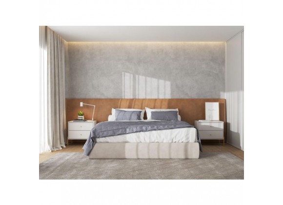 Manhattan Comfort Jasper Full Extension Drawer Nightstand in Off White (Set of 2)