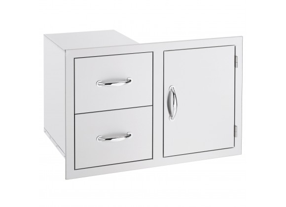 Summerset Grills 33" 2-Drawer and Access Door Combo - Angled