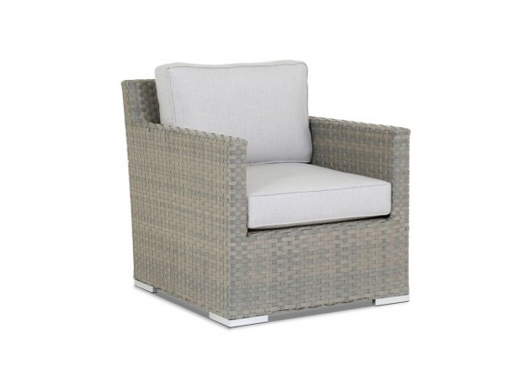 Majorca Club Chair With Cushions In Cast Silver 