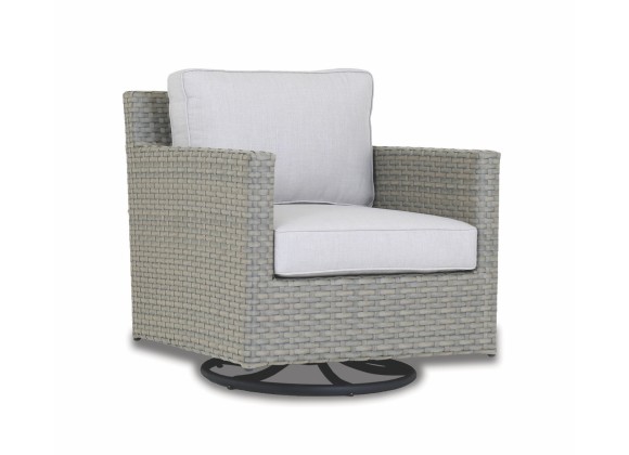 Majorca Swivel Club Chair with Cast Silver Cushion