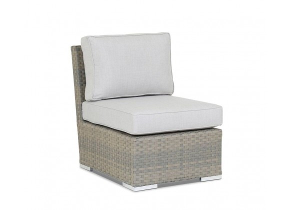 Majorca Armless Club Chair with Cushions in Cast Silver 