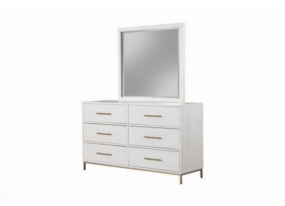  Alpine Furniture Madelyn Dresser in White - Angled