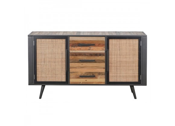 NovaSolo Nordic Rattan Buffet - 2 Doors 3 Drawers - Front Angle