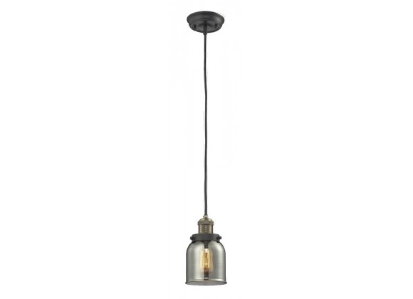 Glass Pendant With 10 Feet Cord - Black/brushed Brass - Smoked Glass