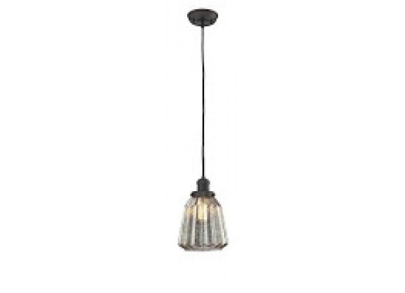Glass Pendant With 10 Feet Cord - Oiled Rubbed Bronze - MERCURY GLASS