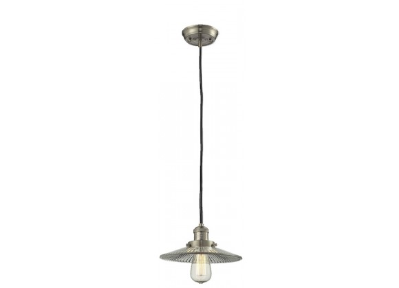 Glass Pendant With 10 Feet Cord - Satin Brushed Nickel - HALOPHANE GLASS