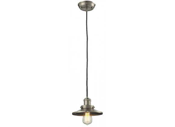 Metal Shade Pendant With 10 Feet Cord - Satin Brushed Nickel - METAL SHADE