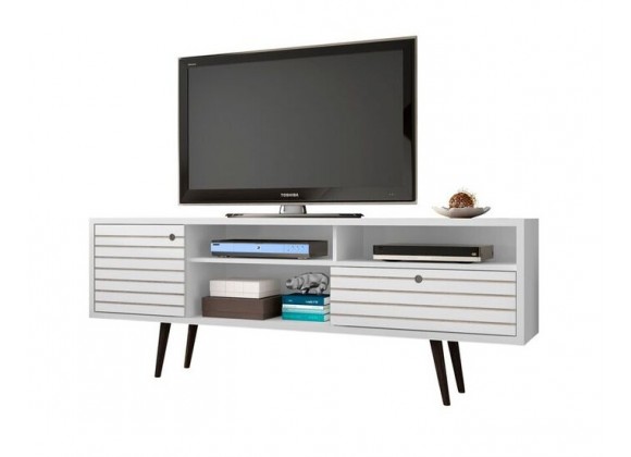 Liberty 70.86" Mid Century - Modern TV Stand (White) - White BG