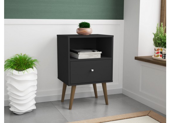 Liberty Mid Century - Modern Nightstand 1.0 - Black - Lifestyle