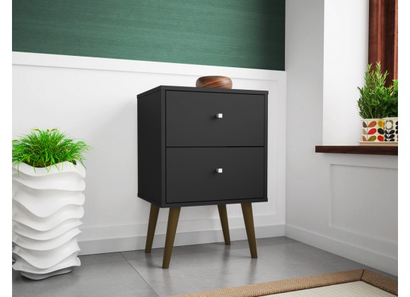 Liberty Mid Century - Modern Nightstand 2.0 - Black - Lifestyle