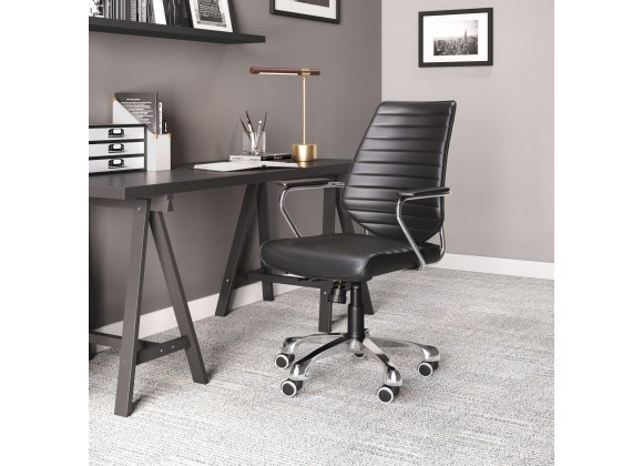 Zuo Modern Enterprise Low Back Office Chair in Black - Lifestyle
