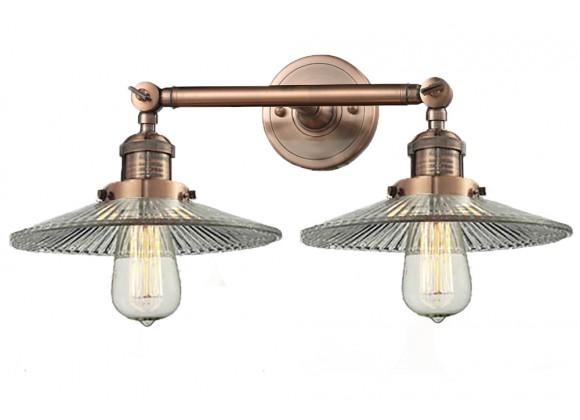 Innovations Lighting Glass 2 Light Adjustable Wall Sconce Up Or Down - Antique Copper (G2)