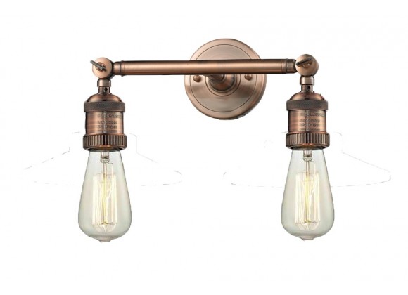 BARE BULB 2 LIGHT ADJUSTABLE WALL SCONCE UP OR DOWN LT WALL SCONCE