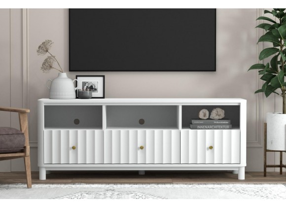Alpine Furniture Stapleton TV Console in White - Lifestyle