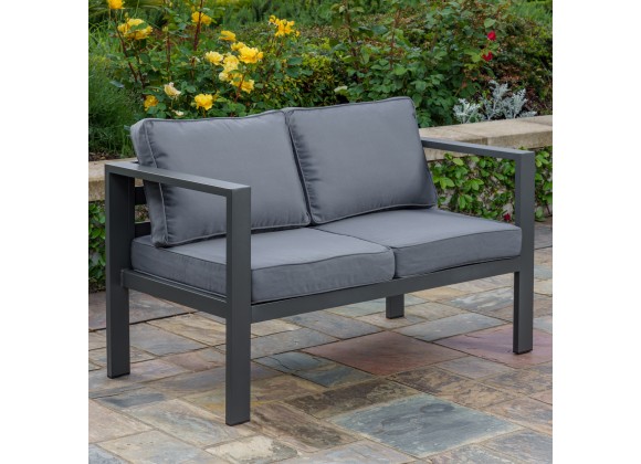 Tortuga Outdoor Lakeview Modern Aluminum Loveseat 