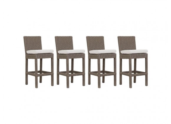 Sunset West Coronado Wicker Counter Stool With Cushions - Set of 4