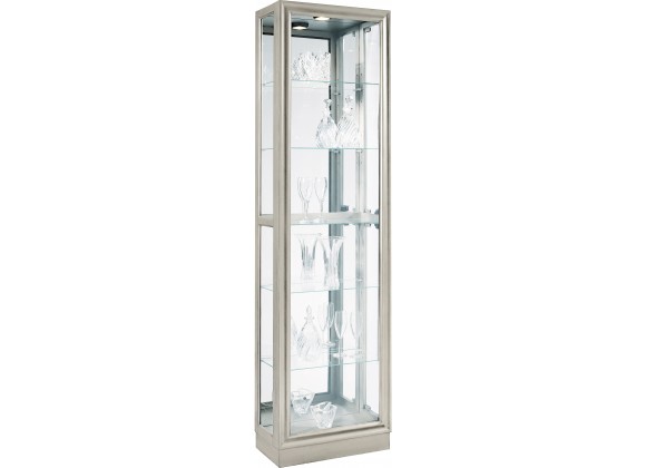 Pulaski Furniture Side Entry 5 Shelf Curio Cabinet in Platinum Silver