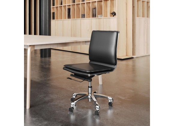 Zuo Modern Lider Plus Armless Office Chair in Black - Lifestyle