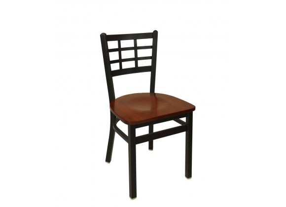 Marietta Window Pane Chair With Steel Frame And Sand Black Finish