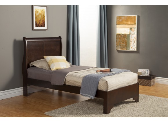 Alpine Furniture West Haven Twin Bed in Cappuccino