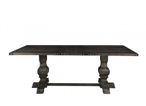 Alpine Furniture Manchester Dining Table, Charcoal / Natural - Front Angle