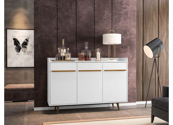 Manhattan Comfort Bradley 53.54 Buffet Stand with 4 Shelves in White