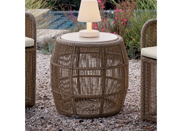 Skyline Design Calixto Side Table with Glass Outdoor