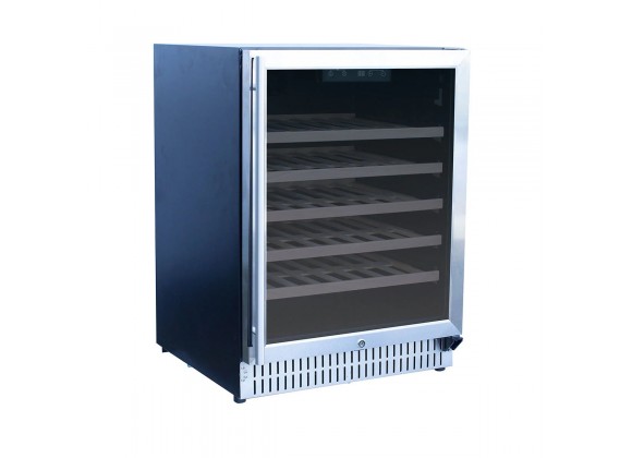Summerset Grills 24 Outdoor Rated Wine Cooler - Angled and Closed