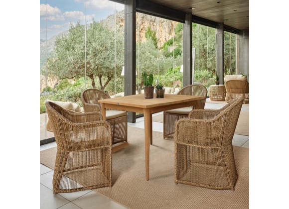 Skyline Design Calixto Square Teak Dining Table Set