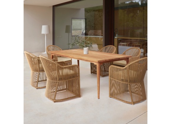 Skyline Design Calixto 7-Piece Rectangular Dining Set with Sunbrella Cushions