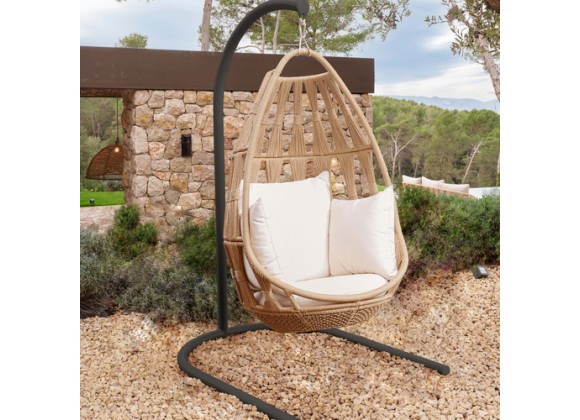 Skyline Design Krabi Hanging Chair with Sunbrella Cushion & Stand Outdoor