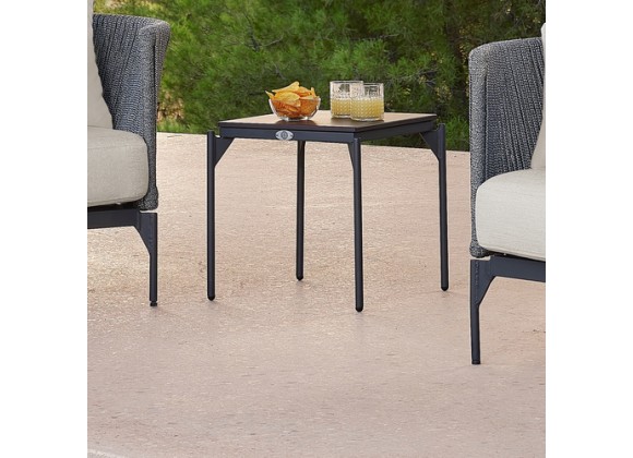  Skyline Design Boston Side Table with Glass Outdoor View