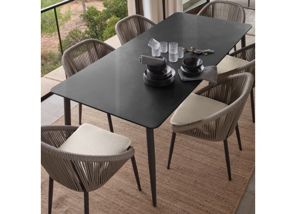 Skyline Design Rodona Rectangular Dining Table with Glass