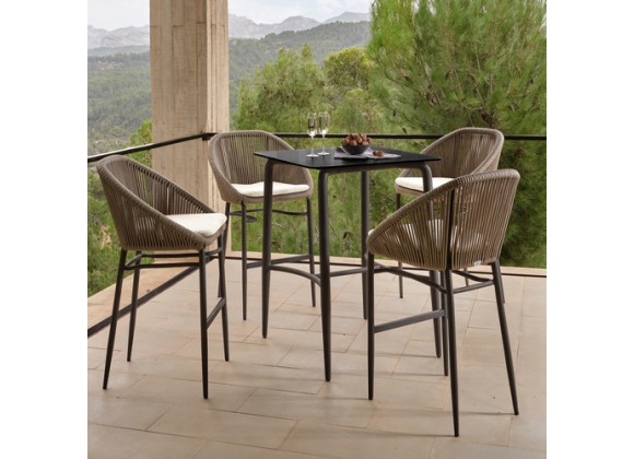 Skyline Design Rodona Square Pub Table with Glass Set
