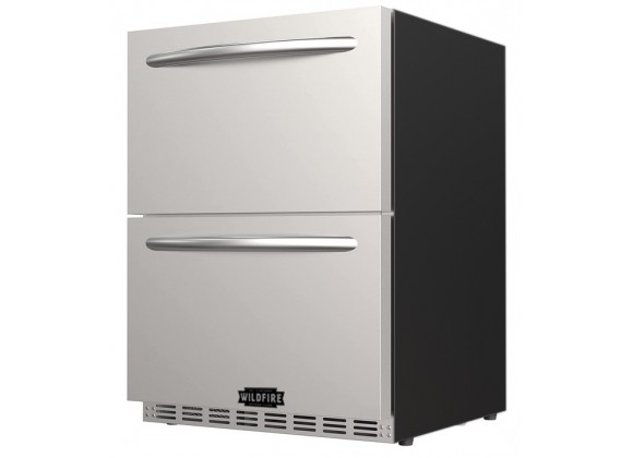 Wildfire Outdoor Living 24” Dual Drawer Fridge - Angled