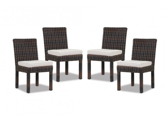 Montecito Armless Dining Chair - Set of 4 - Front Side Angle