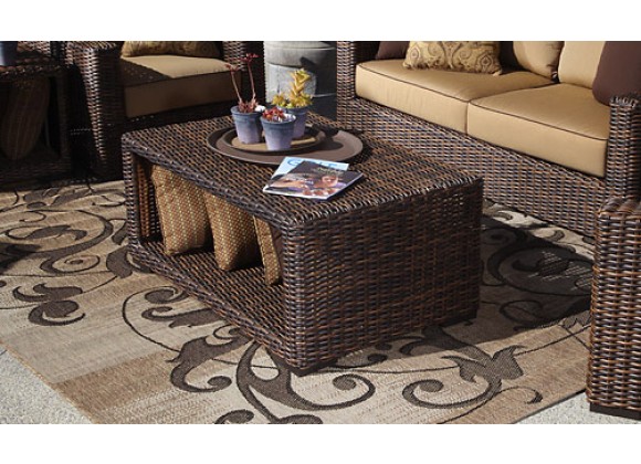 Sunset West Montecito Wicker Coffee Table - Lifestyle