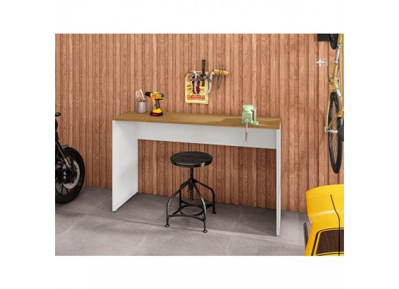 Manhattan Comfort Eiffel Garage Desk in White Gloss