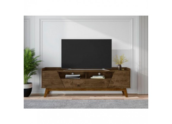 Manhattan Comfort Mid-Century Modern Marcus 70.86 TV Stand with Solid Wood Legs in Matte Black Manhattan Comfort Mid-Century Modern Marcus 70.86 TV Stand with Solid Wood Legs in Matte Black