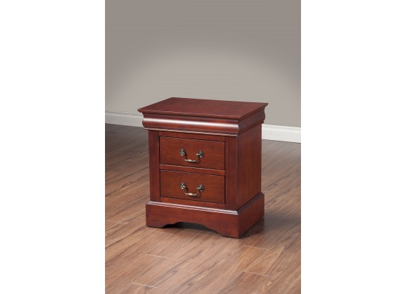 Alpine Furniture Louis Philippe II Nightstand in Cherry