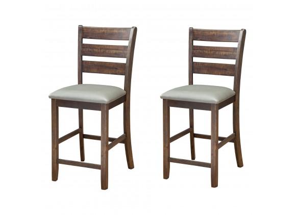 Alpine Furniture Emery Set of 2 Pub Height Chairs in Walnut