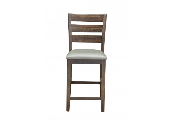 Alpine Furniture Emery Set of 2 Pub Height Chairs, Walnut - Front Angle