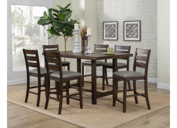 Alpine Furniture Emery Pub Height Dining Table, Walnut - Lifestyle