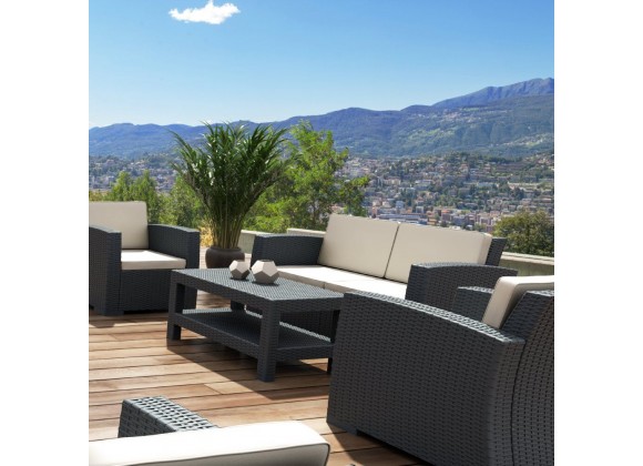 Compamia Monaco Resin Patio Seating 4 piece with Cushion - Lifestyle Gray 2