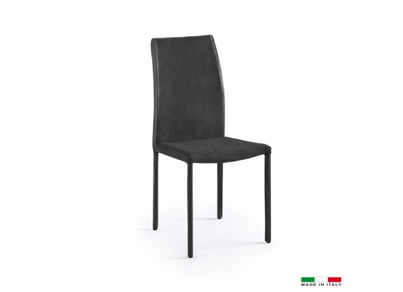 Bellini Italian Home Marta Dining Chair in Anthracite - Set of Two - Front Side Angle